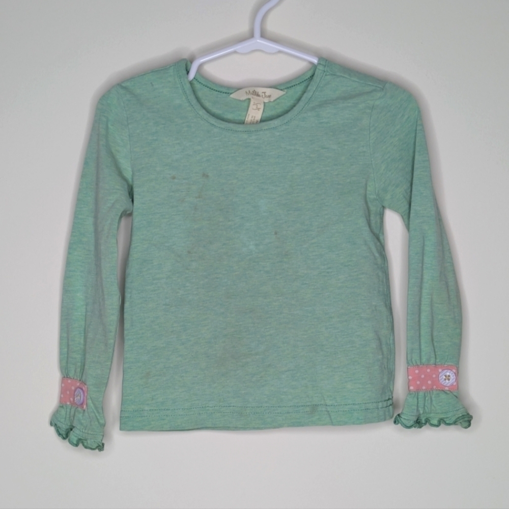 Matilda Jane Green Long Ruffle Sleeve Shirt 2T